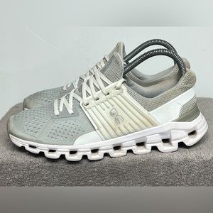 On Running Cloudswift Womens Size 8 White Gray Walking Comfort Shoes Sneakers